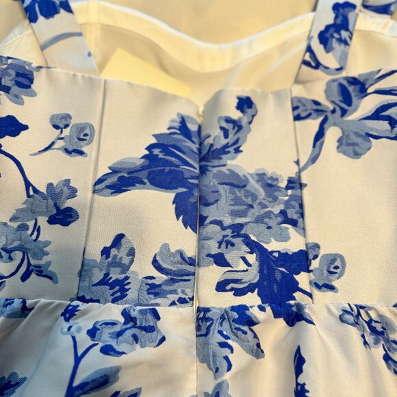 NWT Mestiza New York Puff Puff Floral Blue and white Jacquard Dress - Size 14 - Picture 11 of 14